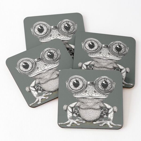 Item preview, Spectacled Sage - The Pondering Frog Illustration designed and sold by ElegantQuirk.