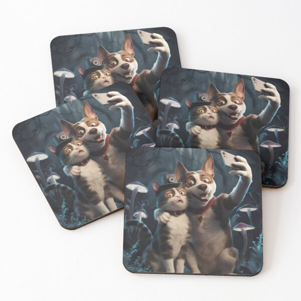 Item preview, Friendship between a dog and a cat. designed and sold by MyHappyArtShop.