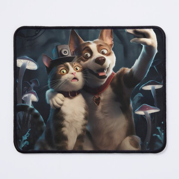 Item preview, Friendship between a dog and a cat. designed and sold by MyHappyArtShop.