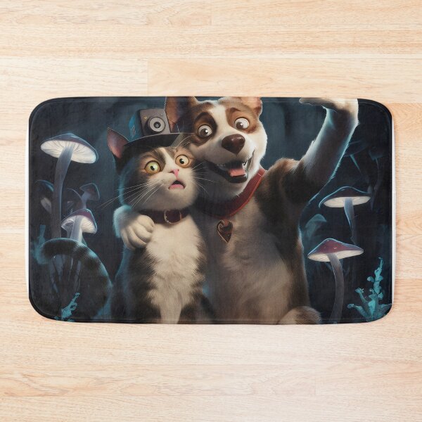 Item preview, Friendship between a dog and a cat. designed and sold by MyHappyArtShop.