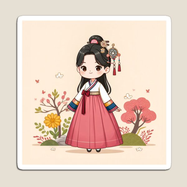 Item preview, Woman wearing hanbok(한복) designed and sold by lovelybong.