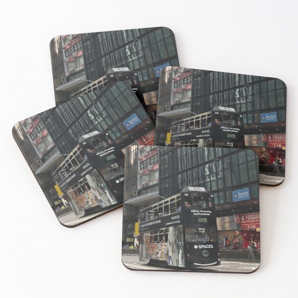 Item preview, A black tram in Wan Chai, Hong Kong  designed and sold by aiko-p.