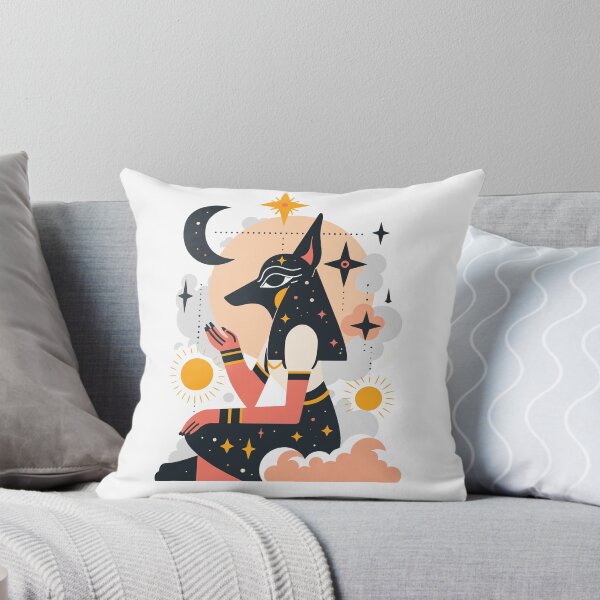 Item preview, Anubis / Anput God of Death and Afterlife with Stars, Moon and Sun designed and sold by Mikkilina.
