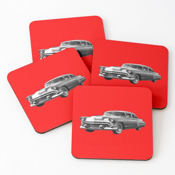 Item preview, Retrofuturistic Car on Red Background designed and sold by SpoonToonCnt.