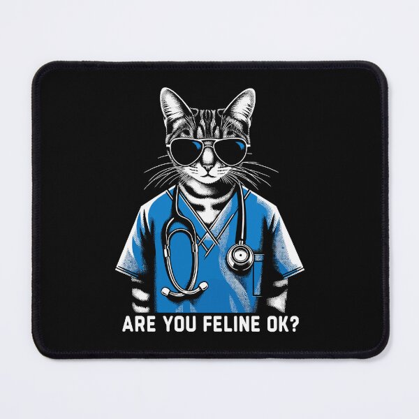 Item preview, Are You Feline OK? Retro Cat Nurse Gifts Nurse Week Gifts Funny Nurse designed and sold by KsuAnn.