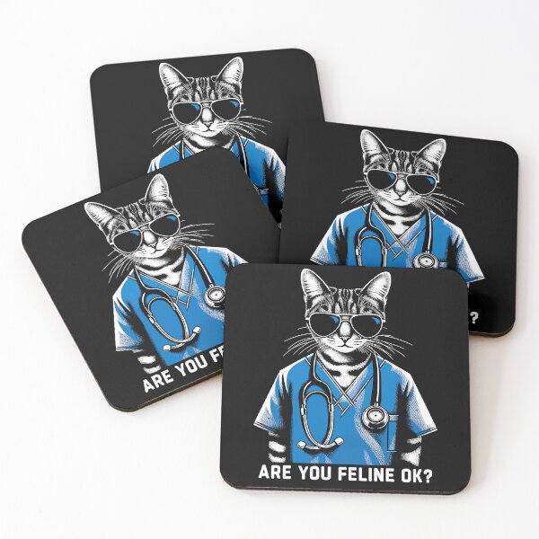 Item preview, Are You Feline OK? Retro Cat Nurse Gifts Nurse Week Gifts Funny Nurse designed and sold by KsuAnn.
