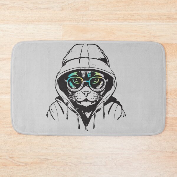 Item preview, Hacker cat wearing a sweatshirt designed and sold by mando24895.