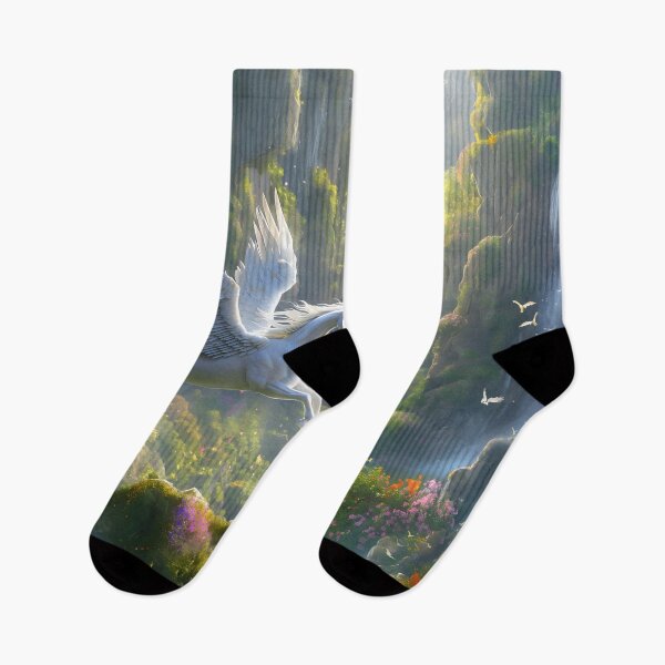 Item preview, Majestic Flight: Pegasus Soaring in Enchanted Valley designed and sold by plam50.