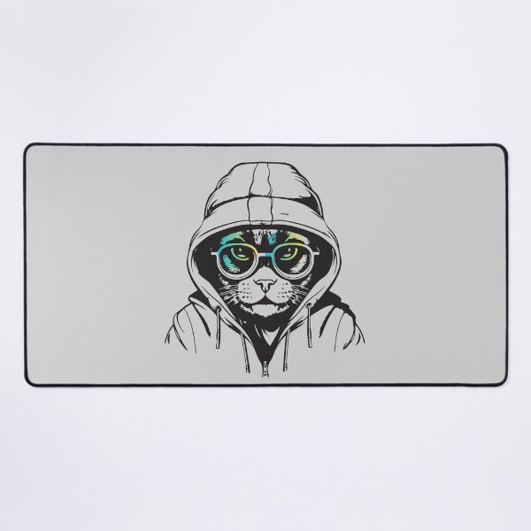 Item preview, Hacker cat wearing a sweatshirt designed and sold by mando24895.