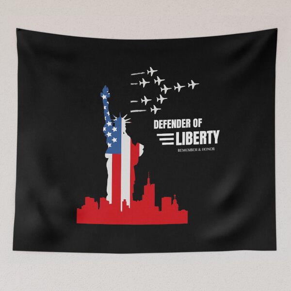 Item preview, Patriotic "Defender of Liberty" Statue of Liberty T-shirt designed and sold by BlueGoldArt.