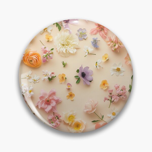 Item preview, A creative flat lay of assorted floral blooms forming designed and sold by sample325.