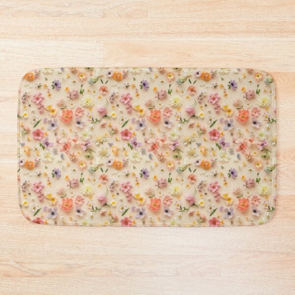 Item preview, A creative flat lay of assorted floral blooms forming designed and sold by sample325.