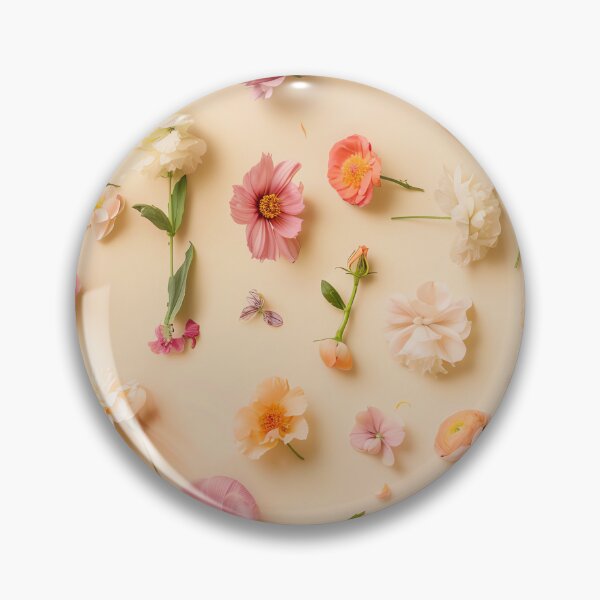 Item preview, A creative flat lay of assorted floral blooms forming designed and sold by sample325.