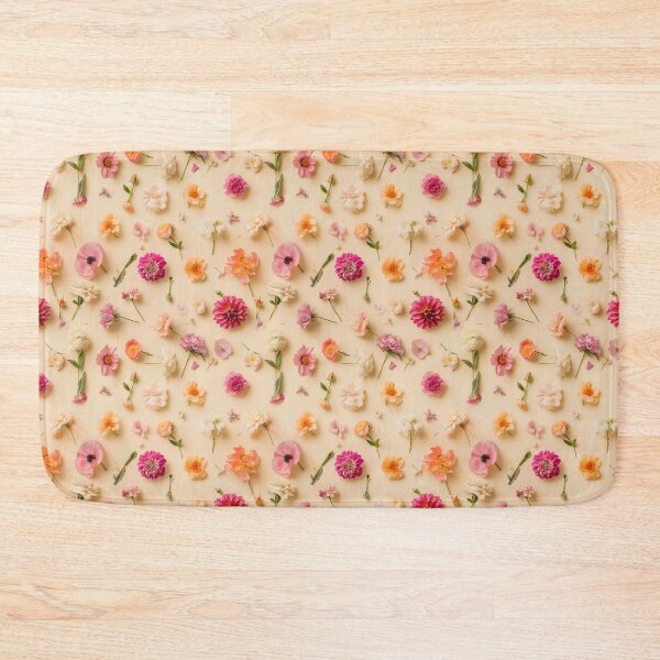 Item preview, A creative flat lay of assorted floral blooms forming designed and sold by sample325.