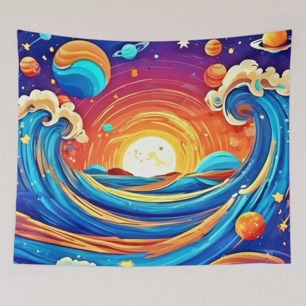 Item preview, Sky Waves: Celestial Cartoons designed and sold by Health And Fitness Posts e-Store.