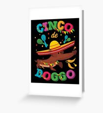 Cinco de Mayo Dachshund Dog Greeting Card