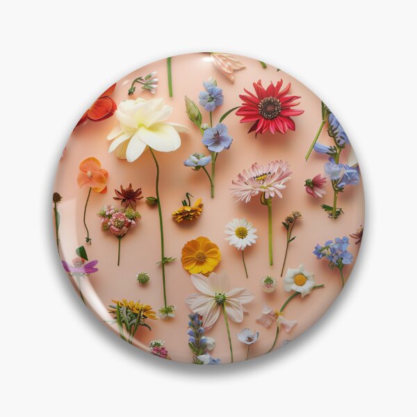 Item preview, A creative flat lay of assorted floral blooms forming designed and sold by sample325.