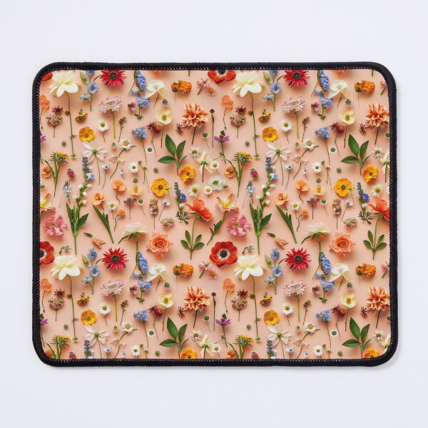 Item preview, A creative flat lay of assorted floral blooms forming designed and sold by sample325.
