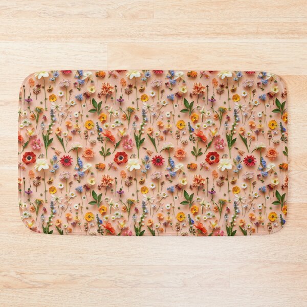 Item preview, A creative flat lay of assorted floral blooms forming designed and sold by sample325.