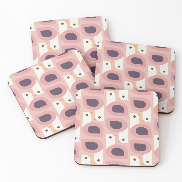 Item preview, 3144 C - Scandinavian birds pattern, pink designed and sold by RouCouCou.