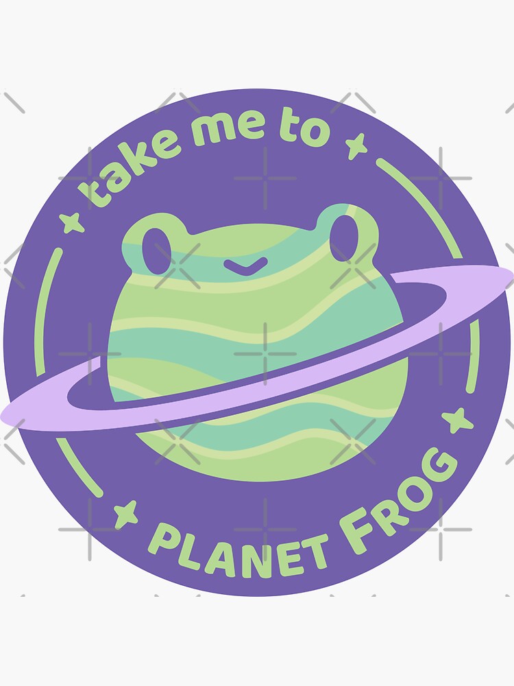 Thumbnail 3 of 3, Sticker, Planet Frog designed and sold by ElectricFangs.