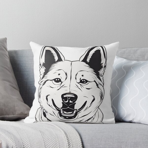 Item preview, Black and white Japanese akita shikoku dog designed and sold by MollyPetDesigns.