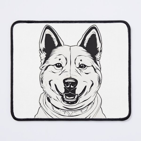 Item preview, Black and white Japanese akita shikoku dog designed and sold by MollyPetDesigns.