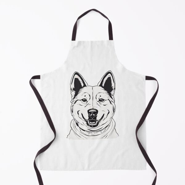 Item preview, Black and white Japanese akita shikoku dog designed and sold by MollyPetDesigns.