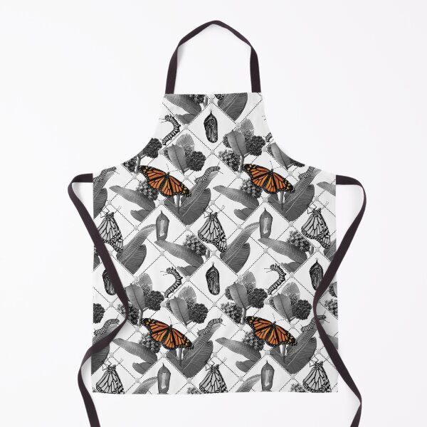 Item preview, Greyscale Monarch Lifecycle Pattern with Orange Butterfly designed and sold by Carleah Unique.