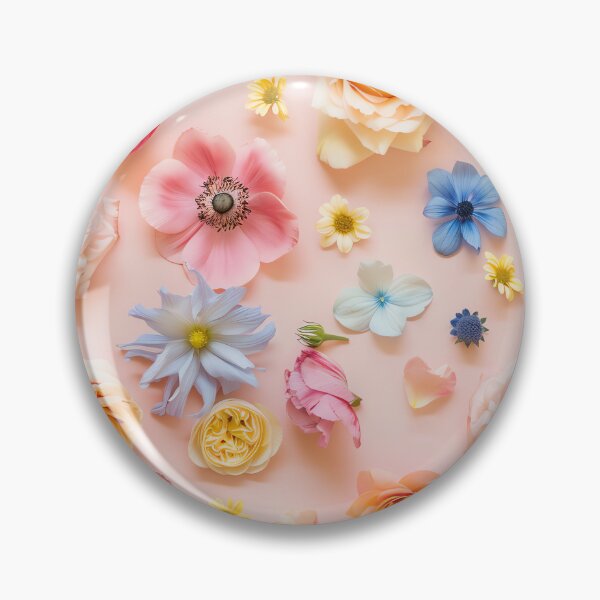 Item preview, A creative flat lay of assorted floral blooms forming designed and sold by sample325.