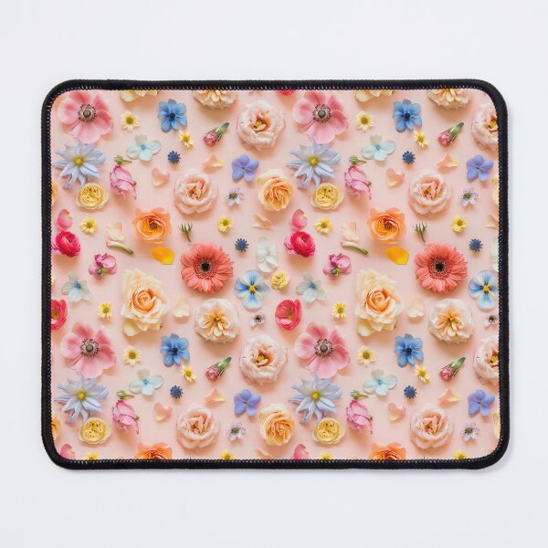 Item preview, A creative flat lay of assorted floral blooms forming designed and sold by sample325.