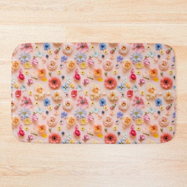 Item preview, A creative flat lay of assorted floral blooms forming designed and sold by sample325.