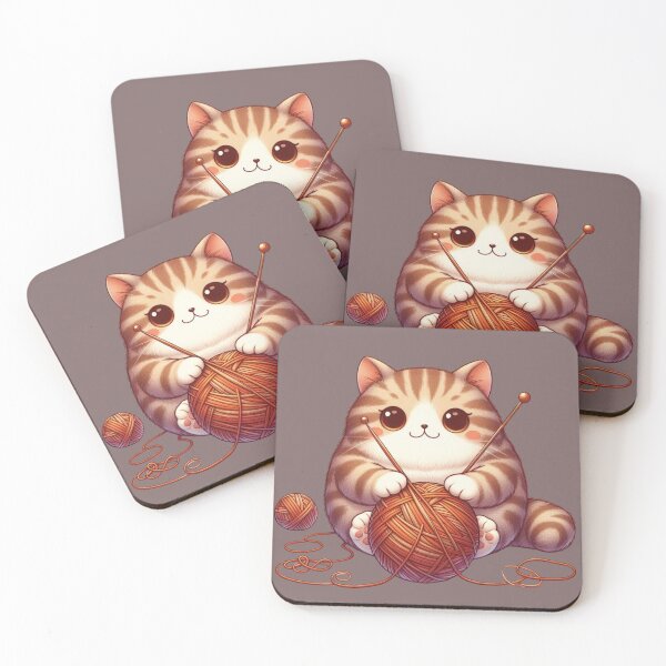 Item preview, cat knitting designed and sold by jkrphoto.