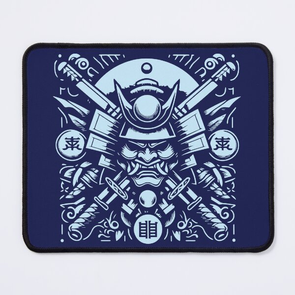 Item preview, Samurai mask surrounded by swords and Japanese emblems. designed and sold by KoandZo.