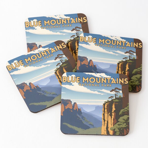 Item preview, Blue Mountains National Park Australia Three Sisters Retro Vintage designed and sold by ZionPosteria.