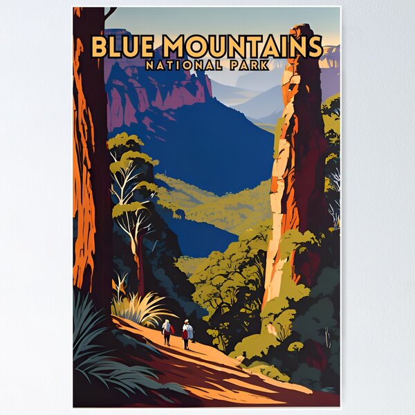 Item preview, Blue Mountains National Park Australia Vintage designed and sold by ZionPosteria.