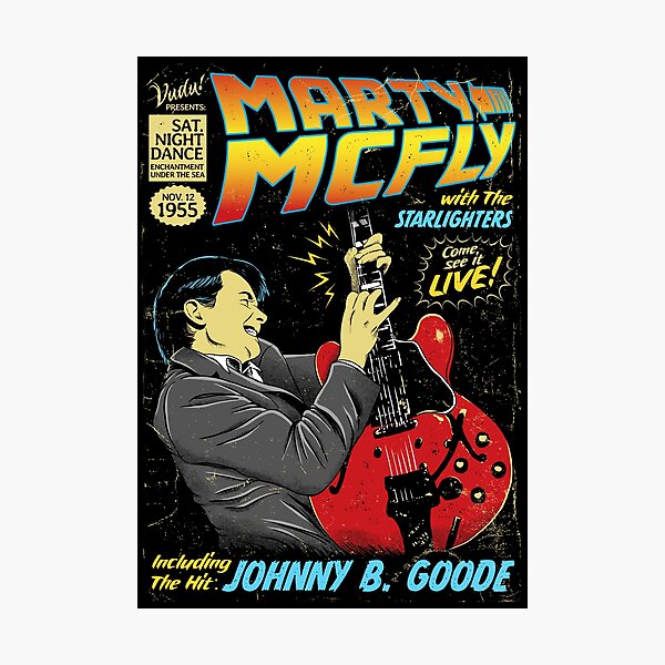 Item preview, Marty McFly Rocking Johnny B. Goode in Comic Style designed and sold by Vudu! ⚡ Studio.