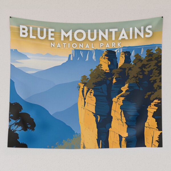 Item preview, Blue Mountains National Park Minimal Travel designed and sold by ZionPosteria.