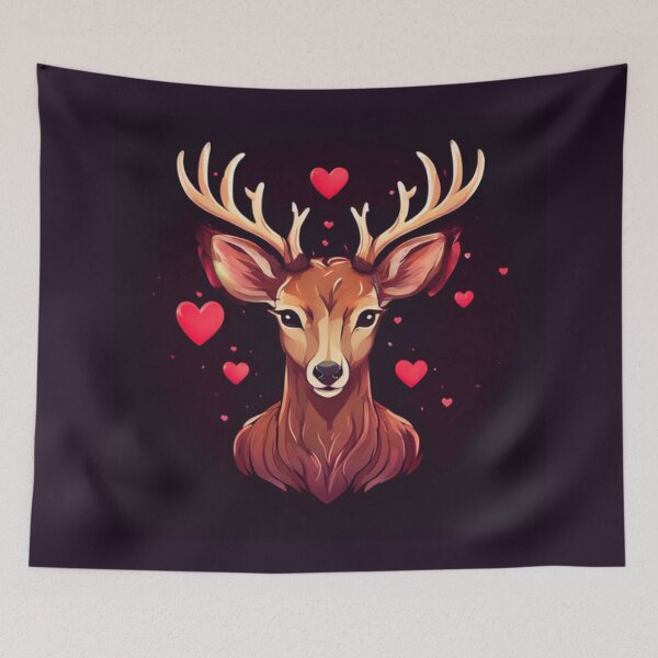 Item preview, Deer with Hearts designed and sold by Planetporridge.