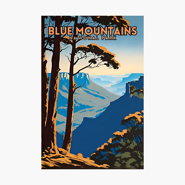 Item preview, Blue Mountains National Park Traditional Travel Poster designed and sold by ZionPosteria.