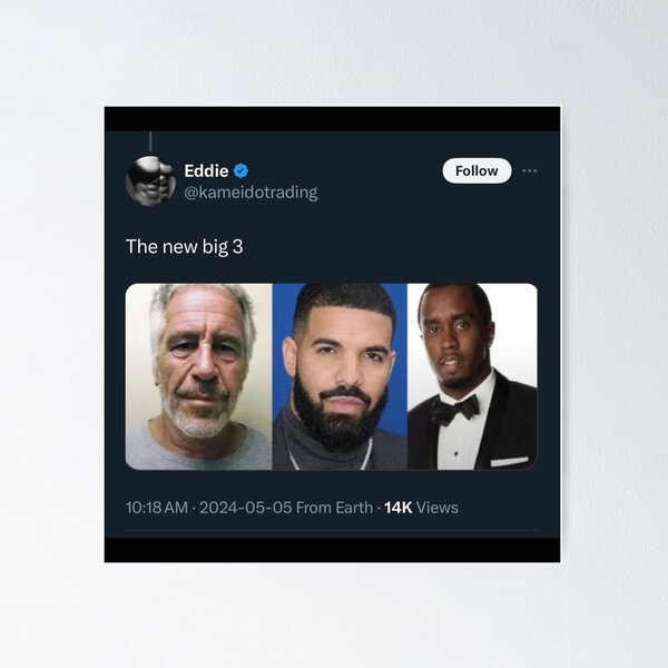 Item preview, the new big three drake diss track meme 2024 designed and sold by cloudzer0000.