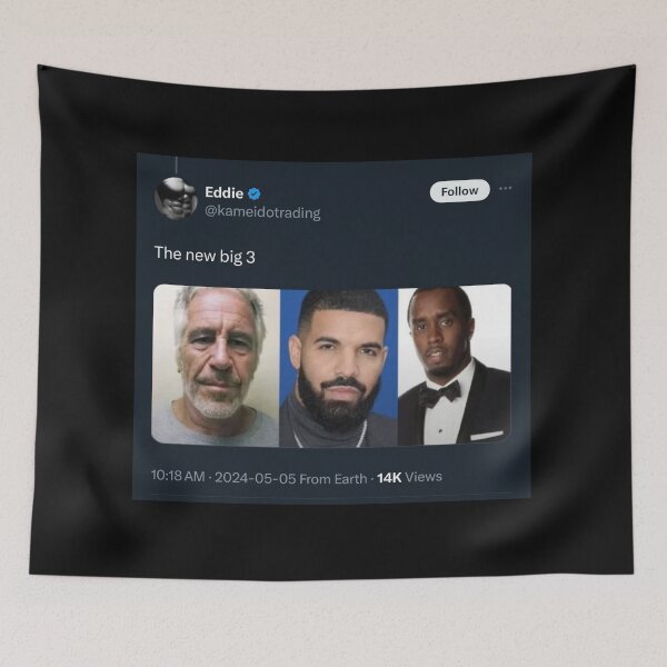 Item preview, the new big three drake diss track meme 2024 designed and sold by cloudzer0000.