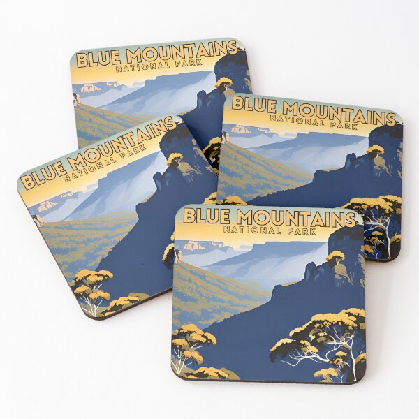 Item preview, Blue Mountains National Park Vintage Retro Travel Poster designed and sold by ZionPosteria.