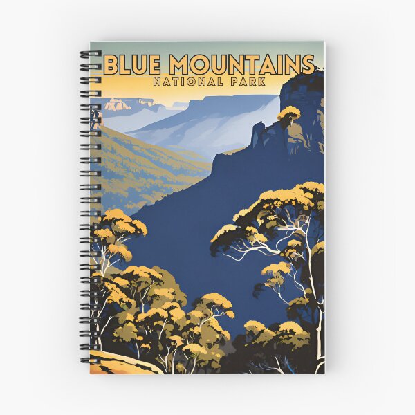 Item preview, Blue Mountains National Park Vintage Retro Travel Poster designed and sold by ZionPosteria.