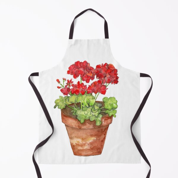 Item preview, Watercolor Blooming Red Geranium in Pot designed and sold by ALA Creative Studio.