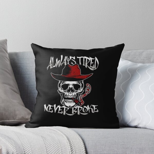Item preview, Always Tired Never Will Broke Skull Smoking Cigar T-Shirt designed and sold by BlueGoldArt.