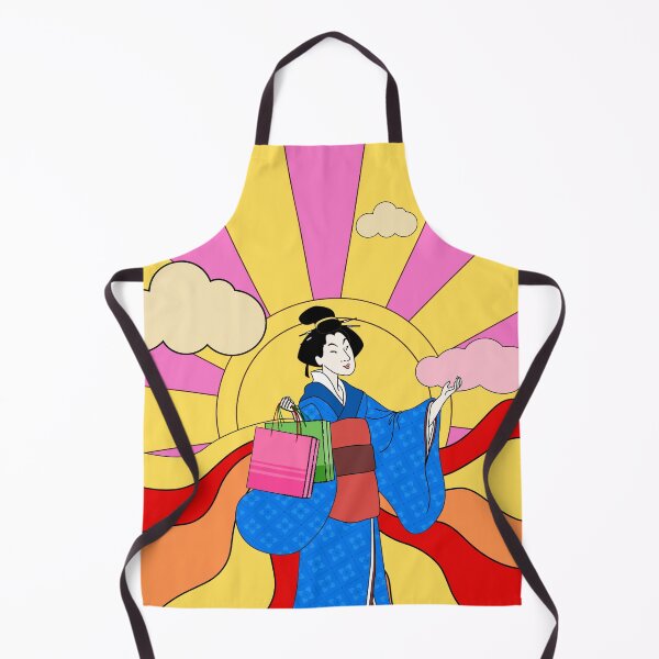 Item preview, A shopping Japanese geisha in retro sunset designed and sold by MerryCrown.