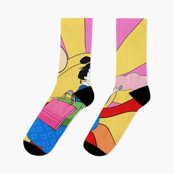 Item preview, A shopping Japanese geisha in retro sunset designed and sold by MerryCrown.