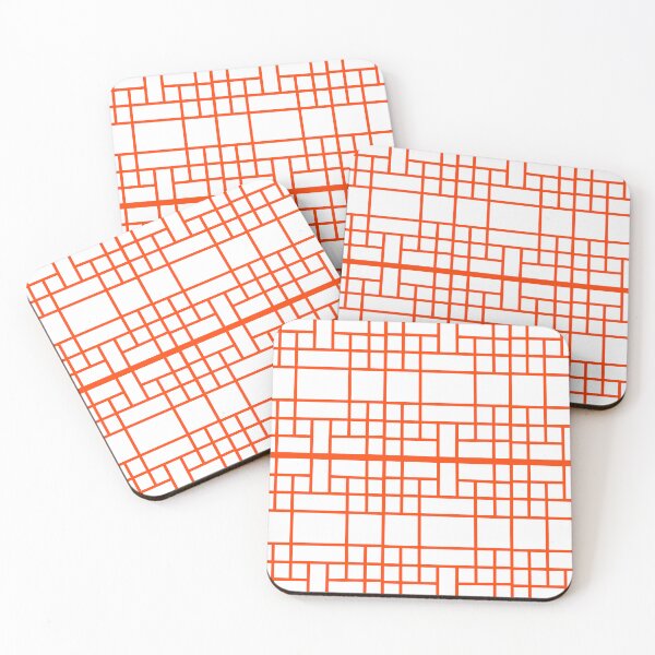 Item preview, East Asian patterns on orenge red designed and sold by Eastspacebubble.