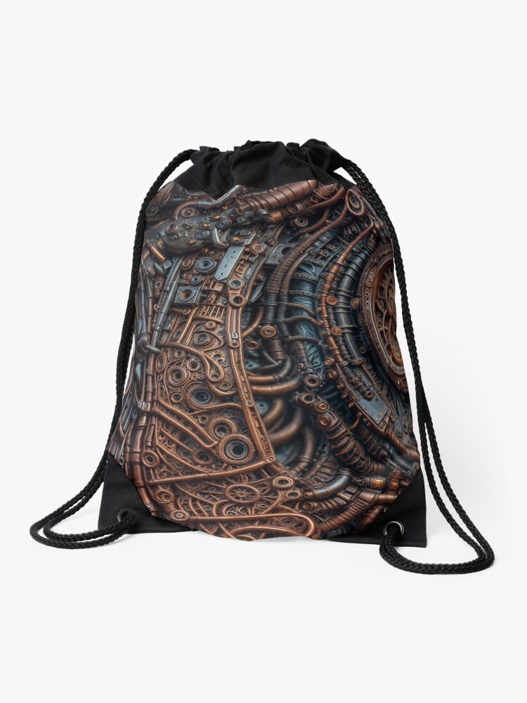 Aperçu 1 sur 3. Sac à cordon avec l'œuvre Steampunk 10 créée et vendue par oduchossoir.